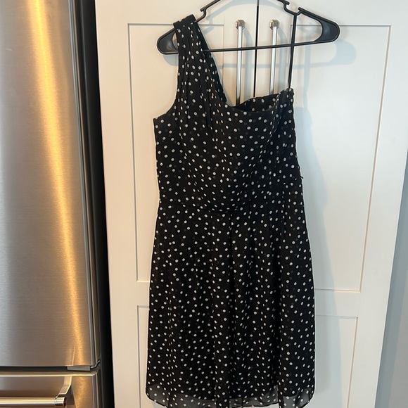 White House black market one shoulder polka dot dress - Picture 1 of 3